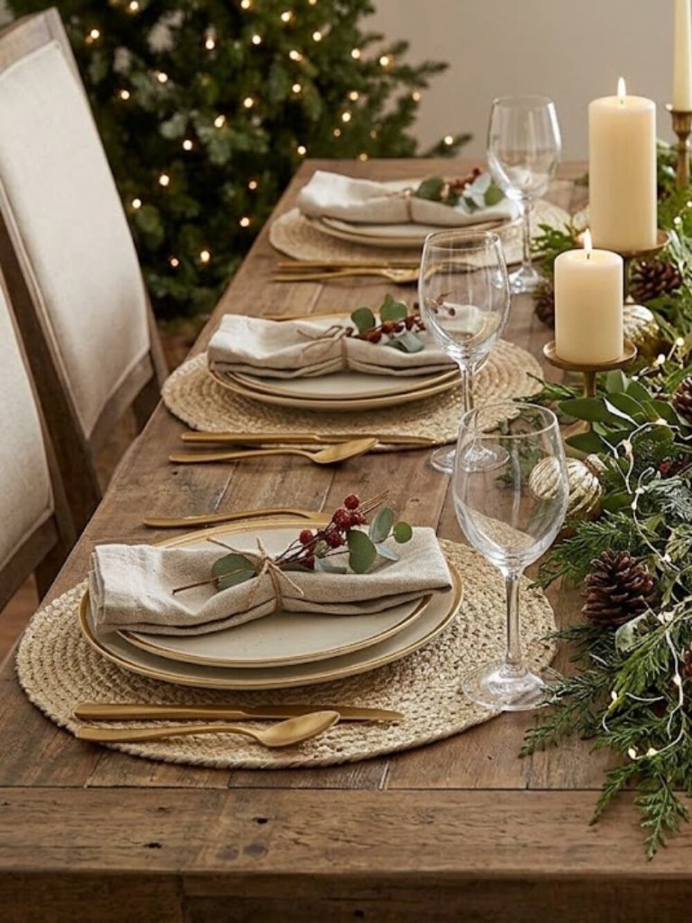 Braided placemats gold shimmer metallic boho farmhouse holiday set of 4